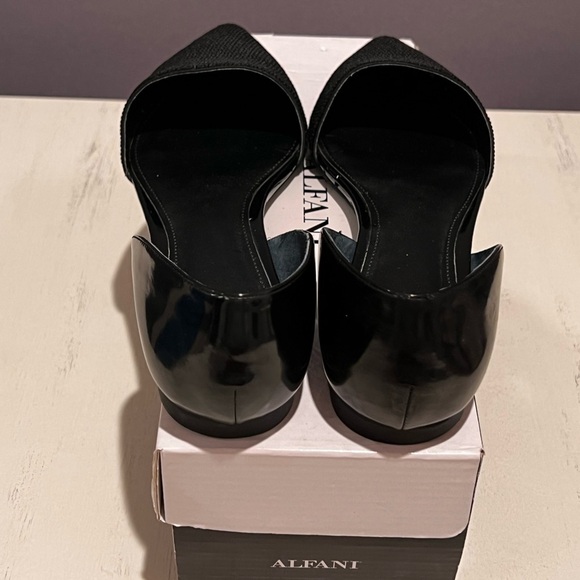 Alfani Black Flats with Pointed Toe and Cut-Out Sides - Picture 5 of 9